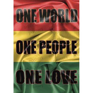 Rasta Flag - One Love Poster, (59,4 x 84,1 cm)