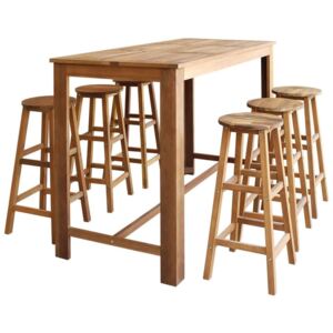 Set masă și scaune de bar 7 piese lemn masiv de acacia