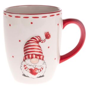 Cană din ceramică Dakls, roșu - alb, pitic
