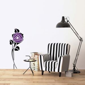 GLIX Floral decoration IX. - autocolant de perete Negru și violet 30 x 80 cm