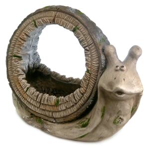 Decoratiune gradina ceramica melc cu ghiveci 36 5x15 5x29 cm