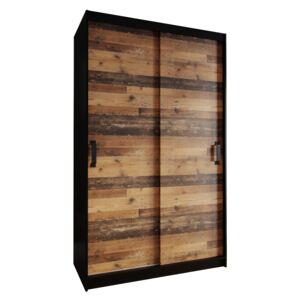 Dulap dormitor GAME 130, 130x200x45, negru/old style inchis