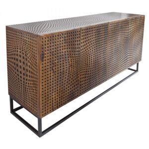 Bufet inferior maro/negru din lemn de mango si metal 160 cm Illusion Invicta Interior