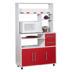 Sistem depozitare pentru bucătărie cu rafturi Symbiosis Cesar, roşu - alb