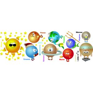 Sticker - Sistemul solar - Planete Haioase