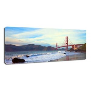 CARO Tablou pe pânză - Golden Gate Bridge 50x20 cm