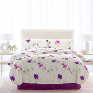 Lenjerie King Size 4 piese 220x250cm 100% bumbac Rosemallov Iris Orchid v.3