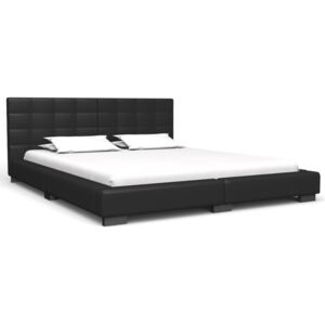 Cadru de pat, negru, 120 x 200 cm, piele artificială