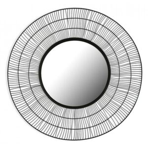 Oglinda rotunda neagra din metal 80 cm pentru perete Nuka Mini Versa Home