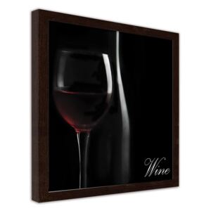CARO Imagine în cadru - A Glass Of Red Wine 40x40 cm Maro