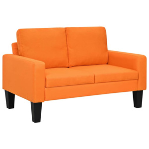Canapea cu 2 locuri, material textil, portocaliu
