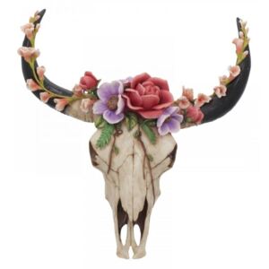 Decoratiune craniu bivol Floral Wilderness 45 cm