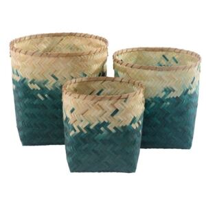 Set 3 cosuri crem/albastre din bambus Kyo Zago
