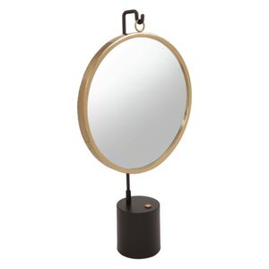 Oglinda rotunda auriu/negru Elegance 14x41x75 cm