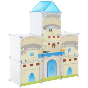 Dulap copii - dulap depozitare model castel albastru - DIY sistem asamblare raft