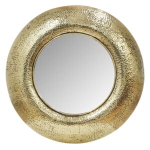 Oglindă rotunda cu rama din fier aurie Duke 75x75x9 cm