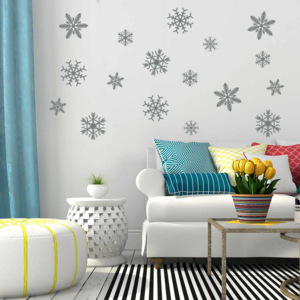 Snowflakes - autocolant de perete Gri 50 x 35 cm