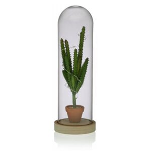 Decoratiune luminoasa LED verde/maro din sticla Cactus Versa Home