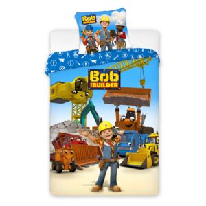 Lenjerie de pat pentru baieti Constructorul Bob multicolor 140x200 cm