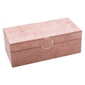 Cutie cu capac roz din MDF si catifea pentru bijuterii Amira Santiago Pons