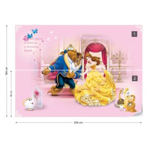 Fototapet - Disney Beauty and the Beast Vliesová tapeta - 254x184 cm