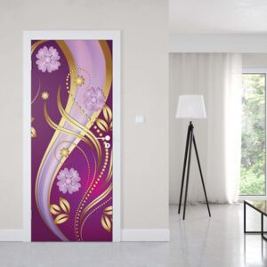 GLIX Tapet netesute pe usă - Luxury Ornamental Floral Design Purple