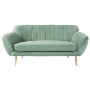 Canapea cu 2 locuri și picioare de culoare deschisă Mazzini Sofas Sardaigne, verde mentă