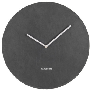 Ceas de perete din ardezie Karlsson Slate, ⌀ 40 cm, negru