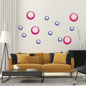 GLIX Decorative circles - autocolant de perete Roz și albastru 60 x 40 cm
