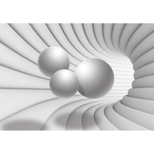 Buvu Fototapet: Tunel 3D (alb) - 184x254 cm