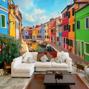 Fototapet - Colorful Canal in Burano 400x280 cm