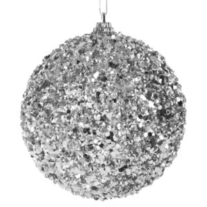 Glob pentru brad, din plastic Bomb Argintiu, Ø10 cm
