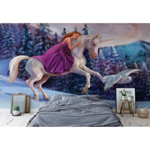 Fototapet - Princess Unicorn Vliesová tapeta - 416x254 cm