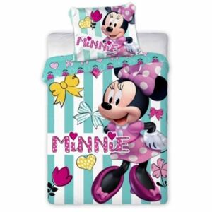 Lenjerie de pat Minnie Mouse (turcoaz) pentru copii de grădiniță