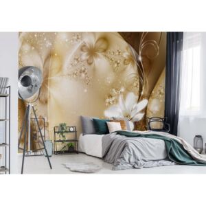 Fototapet - Luxury Ornamental Design Flowers Gold Vliesová tapeta - 312x219 cm