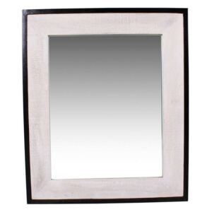 Oglindă Panama, 70x3x80 cm, mango/metal, alb/negru