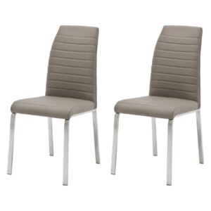 Set de 2 scaune Levittown imitatie piele/metal, gri, 44 x 100 x 64 cm