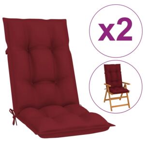Perne pentru scaun de grădină, 2 buc., roșu vin, 120x50x7 cm