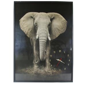 Tablou cu ceas inramat Heinner Home 70x100 Elefant