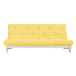 Canapea extensibilă textil galben Fresh White