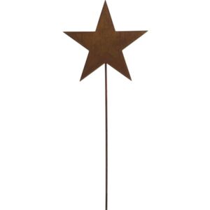 Tijă decorativă stea din metal H 115 cm maro