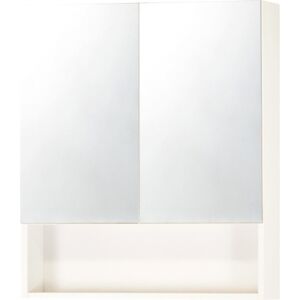 Dulapior cu oglinda Eko, 2 usi cu sistem push, 62x81 cm, alb lucios