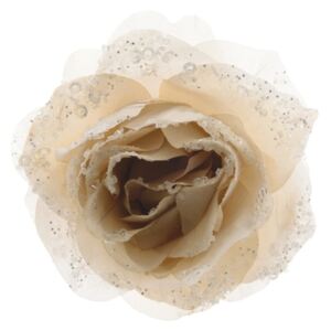 Trandafir decorativ Ø 14 cm H 8,5 cm crem