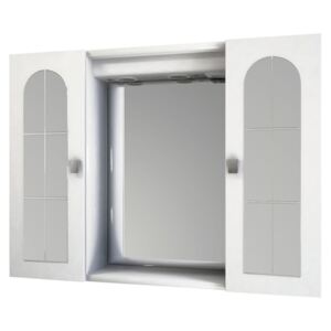 Dulap cu oglinda Baden Haus Roma, 2 usi, iluminare LED, 80x60 cm, alb, IP 44