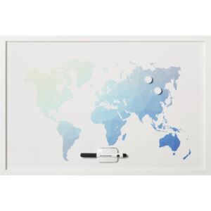 Tabla Whiteboard harta lumii 90x60 cm alb