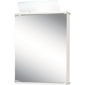 Dulap cu oglinda Jokey Entro, cu iluminare, 50x74 cm, alb/aluminiu, IP 20
