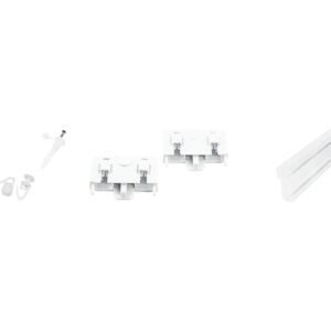 Set sina 2 canale plastic alb 400 cm, include inele, finale si set montaj