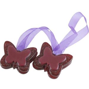 Magneti decorativi Butterfly pentru perdea - cu panglica de fixare, mov/rosu, set 2 buc