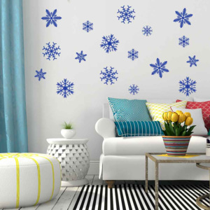 Snowflakes - autocolant de perete Albastru 50 x 35 cm