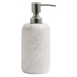 Dispenser alb/argintiu din marmura si inox 8x13 cm Marble Soap Nordal